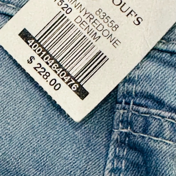 👖💎 MAC Jeans Skinny Redone Hem | NWT Patchwork Raw Edge Cropped Denim, Women’s 6 - Picture 5 of 5